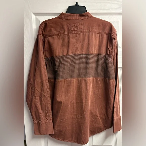 NWT Free People We The Free Moto Colorblock Shirt in Brown Size Medium - Picture 5 of 5